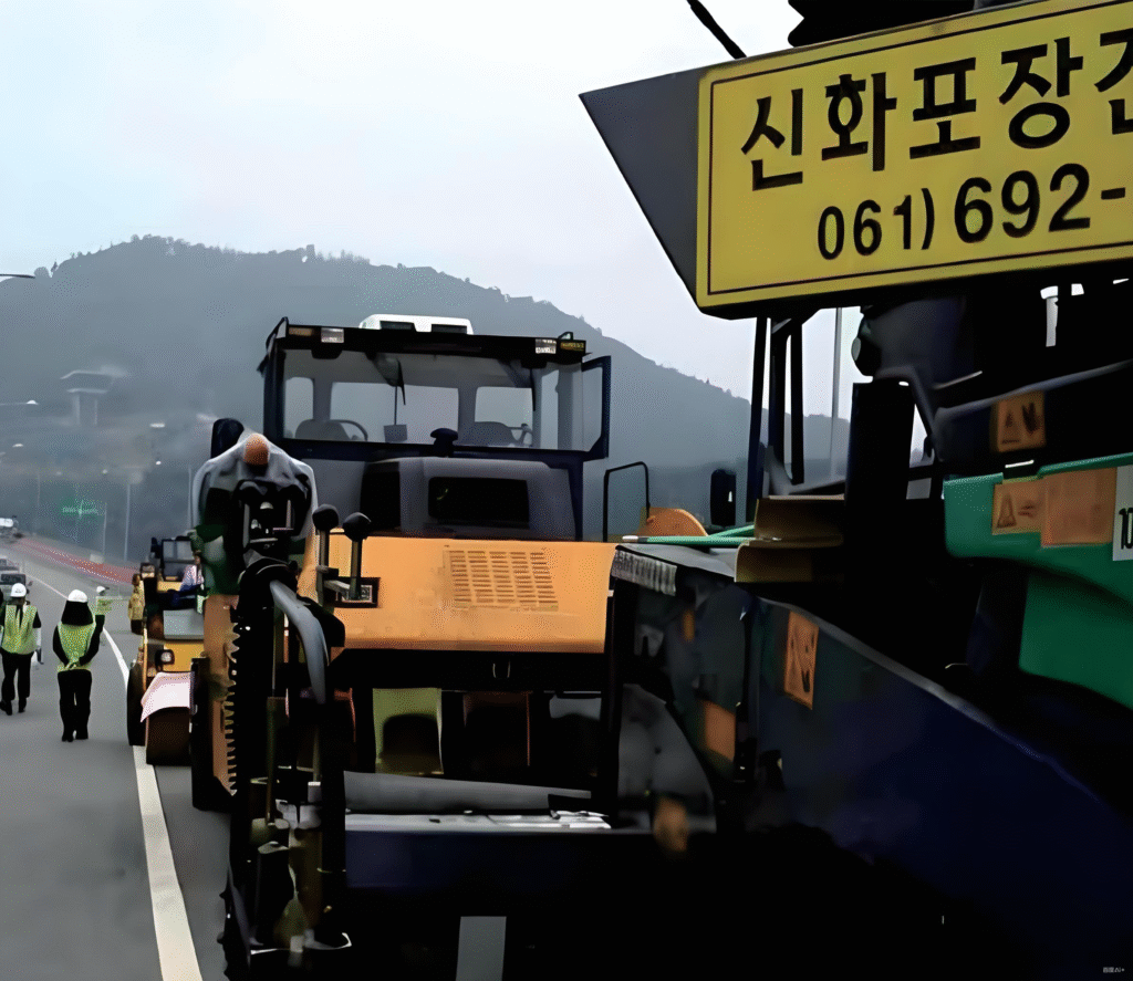 pneumatic tired rollers exported to South Korea